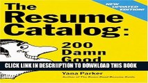 [New] The Resume Catalog: 200 Damn Good Examples Exclusive Online