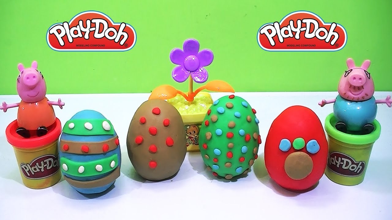 Play Doh Kinder Surprise Eggs Lego Toys Peppa Pig Toys Fun Videos for kids