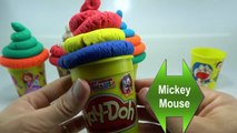 ►►►Play Doh ice cream, surprise eggs, Play and learn colours with mickey mouse, sofia, frozen