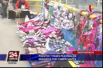 Lima: puentes peatonales invadidos por ambulantes