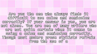 Difference Between Colon and Semicolon