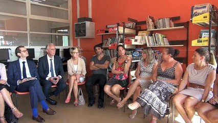 Table ronde avec la rectrice à l'école des Rosoirs à Auxerre