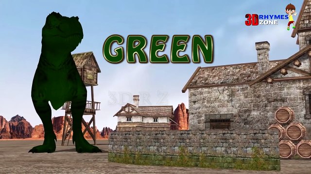 Learn Colors 3d Lesson with Dinosaurs for Nursery Children | Learn English Color Names