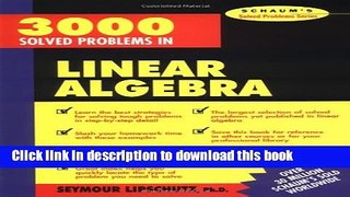Read 3,000 Solved Problems in Linear Algebra  PDF Free