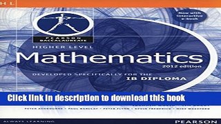 Read BACCALAUREATE HIGHER LEVEL MATH REV WITH ONLINE EDITION FOR IB DIPLOMA (Pearson