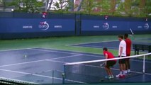 US Open 2016 - Gaël Monfils joue à la pétanque sur le court inondé de l'US Open
