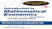 Read Schaum s Outline of Introduction to Mathematical Economics, 3rd Edition (Schaum s Outlines)