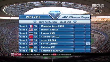 400m haies H - DL Paris, 27 août 2016 (Nicholas Bett 48''01)