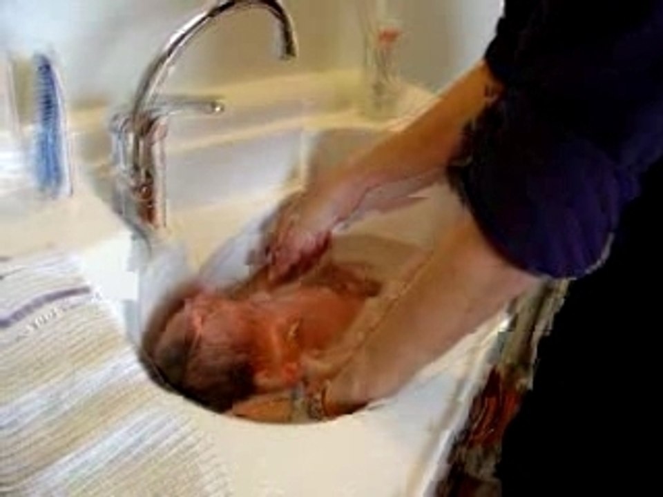 le bain avec papa