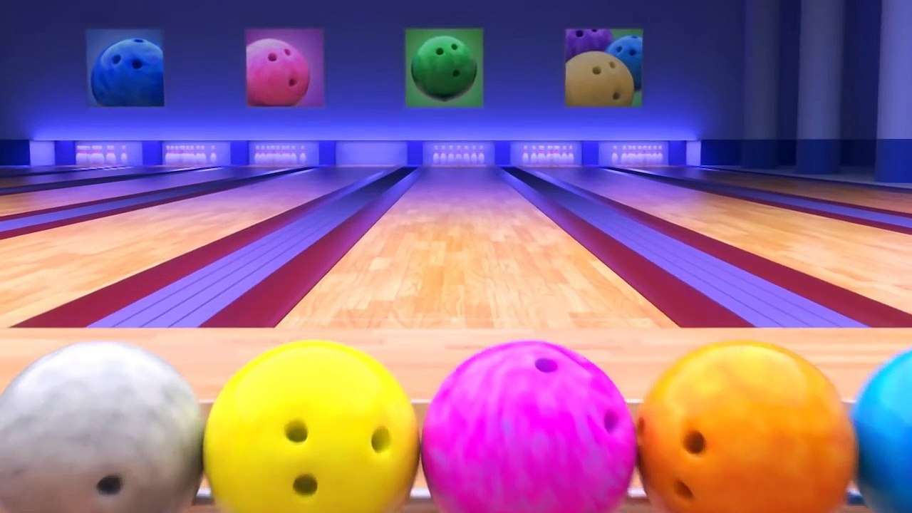 Binkie TV - Learn Colors With Funny Bowling Balls - Red Green Blue Pink - Color Video For Kids