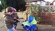 Kids Pushing Baby Doll Stroller/Incy Wincy Spider Song/Pre-school/Nursery Rhymes