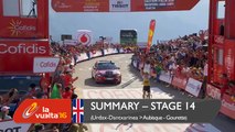 Summary - Stage 14 (Urdax-Dantxarinea / Aubisque - Gourette) - La Vuelta a España 2016