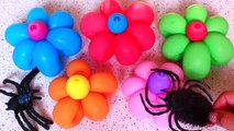 5 Mega Insects Flowers Balloon Compilation - Learn Color Wet Balloons Finger Nursery Tarantula Songs