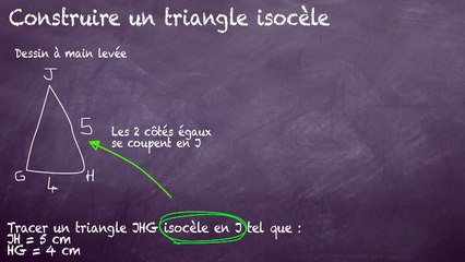 6ème Les polygones Construire un triangle isocèle