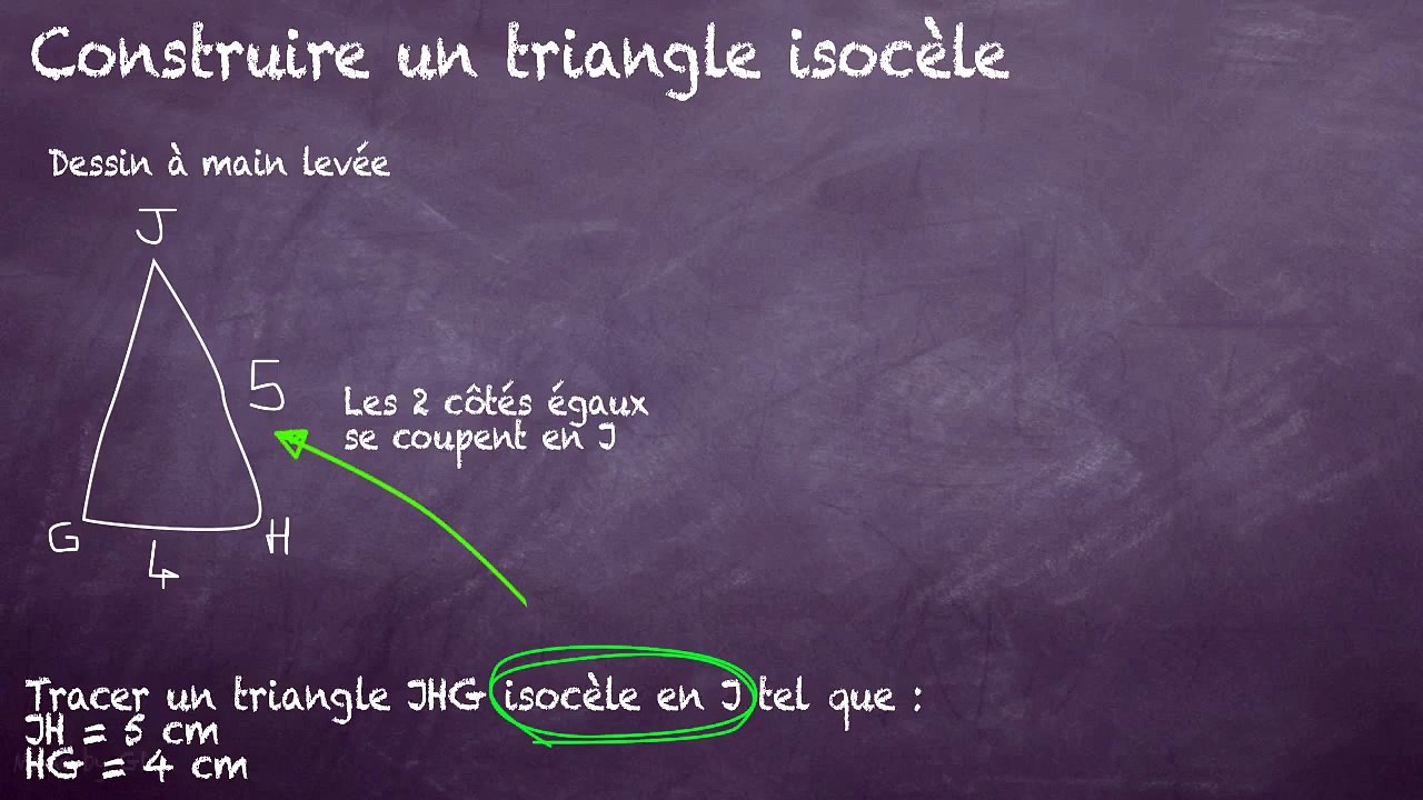 6ème Les polygones Construire un triangle isocèle