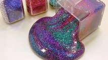DIY How To Make Glitter Galaxy Clay Slime Learn Numbers Counting Colors Baby Doll Bubble Gum Bath