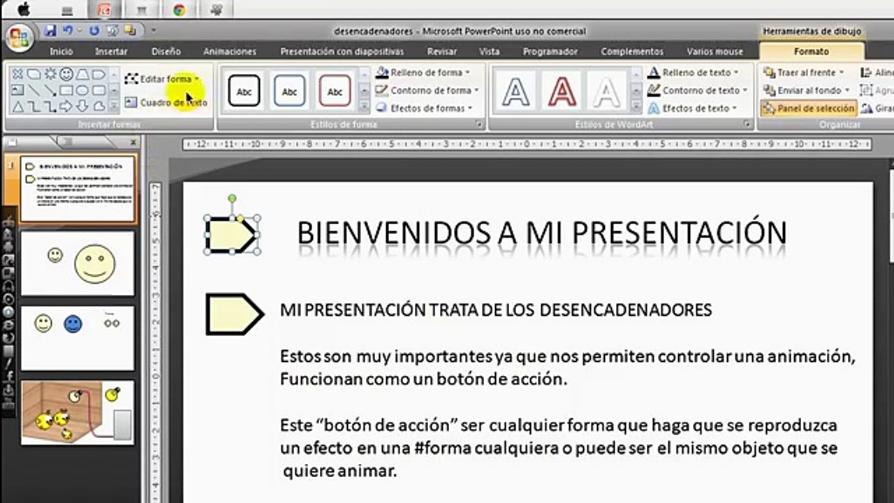 Como usar desencadenadores powerpoint