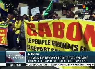 Protestan en París contra la reelección del presidente de Gabón