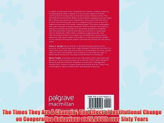 [PDF] The Times They Are A Changin': The Effect of Institutional Change on Cooperative Behaviour