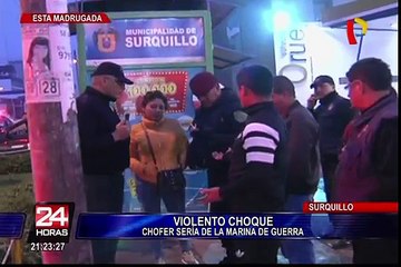 Jóvenes en aparente estado de ebriedad provocan accidente en Surquillo