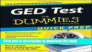 Read GED Test For Dummies, Quick Prep  Ebook Free