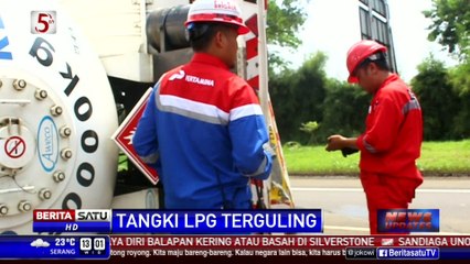 Tim Safety Pertamina Diterjunkan ke Lokasi Truk LPG Terguling