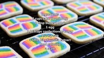 Rainbow Square Butter Cookies Recipe