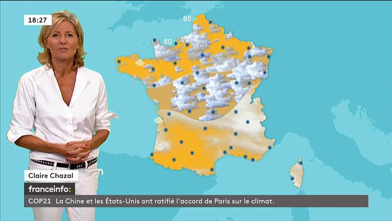 Claire Chazal joue les présentatrices météo sur franceinfo