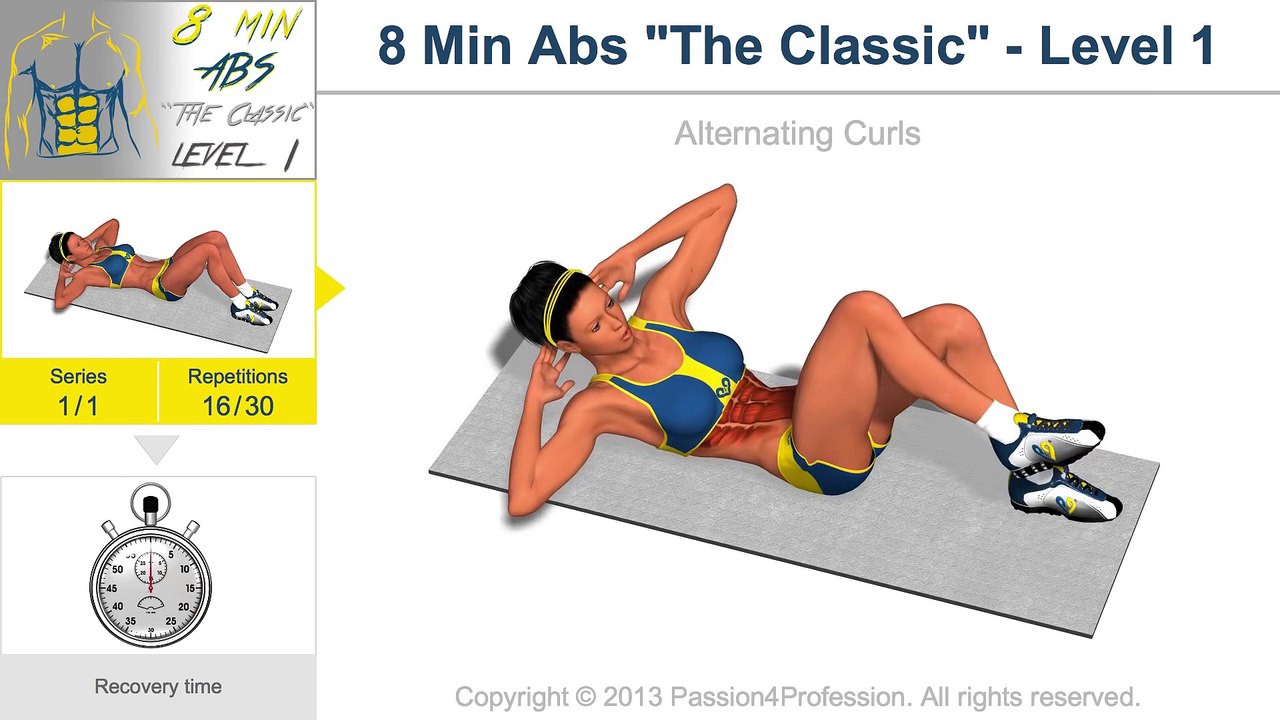 8 Mins abs workout - Level 1