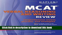 Read Kaplan MCAT Verbal Reasoning and Writing Review  Ebook Free