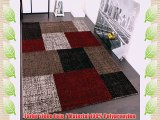 Designer Teppich Muster Karo Creme Rot Braun Meliert GrÃ¶sse:80x150 cm