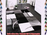 Designer Teppich mit Konturenschnitt Muster Kariert in Schwarz Weiss Grau GrÃ¶sse:60x110 cm