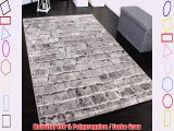 Edler Designer Teppich mit Steinwand Optik in Grau Schwarz Meliert GrÃ¶sse:80x300 cm