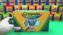 Crayola 120 Crayons UNBOXING - DINO KIDS TV - PLAY DOH TOYS, LEARNING, SURPRISE EGGS, Dinosaurs