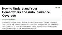 How to Understand Your Homeowners and Auto Insurance Coverage