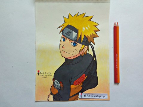 Speed Drawing Anime Naruto Uzumaki / Рисую Аниме Наруто Узумаки / アニメうずまきナルトドローイング / (Art & Drawings)