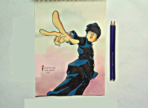 Speed Drawing Anime Mob Psycho 100 / Рисую Аниме Моб Психо 100 / アニメモブサイコ100ドローイング / (Art & Drawings)