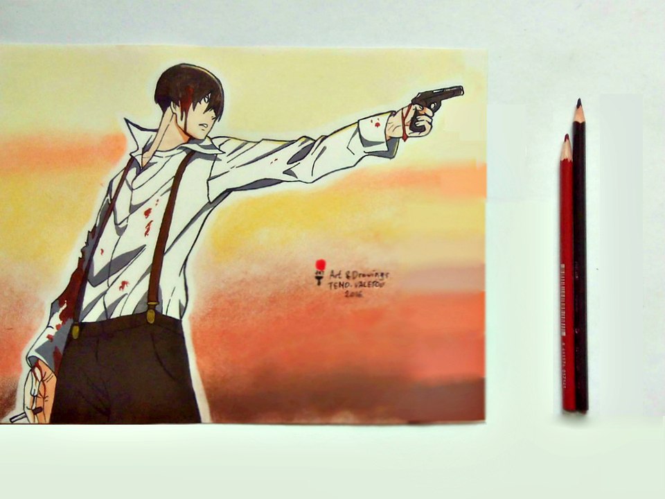 Speed Drawing Anime  91 Days Avilo / Рисую Аниме 91 день Авило / アニメ91デイズアヴィリオドローイング / (Art & Drawings)