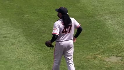 SF@CHC- Cueto tosses seven frames of one-run ball - YouTube