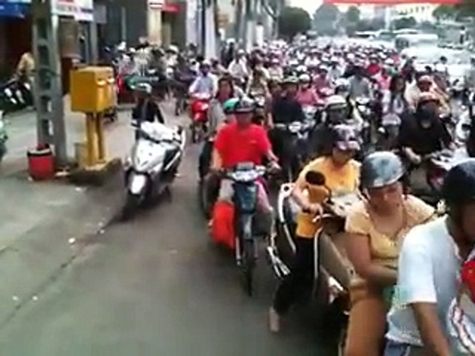 Traffic jam in Viet Nam