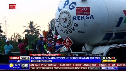 Tangki Elpiji Berhasil Dievakuasi Menggunakan 2 Crane