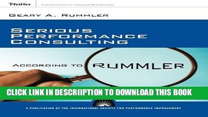 [PDF] Serious Performance Consulting According to Rummler Full Online