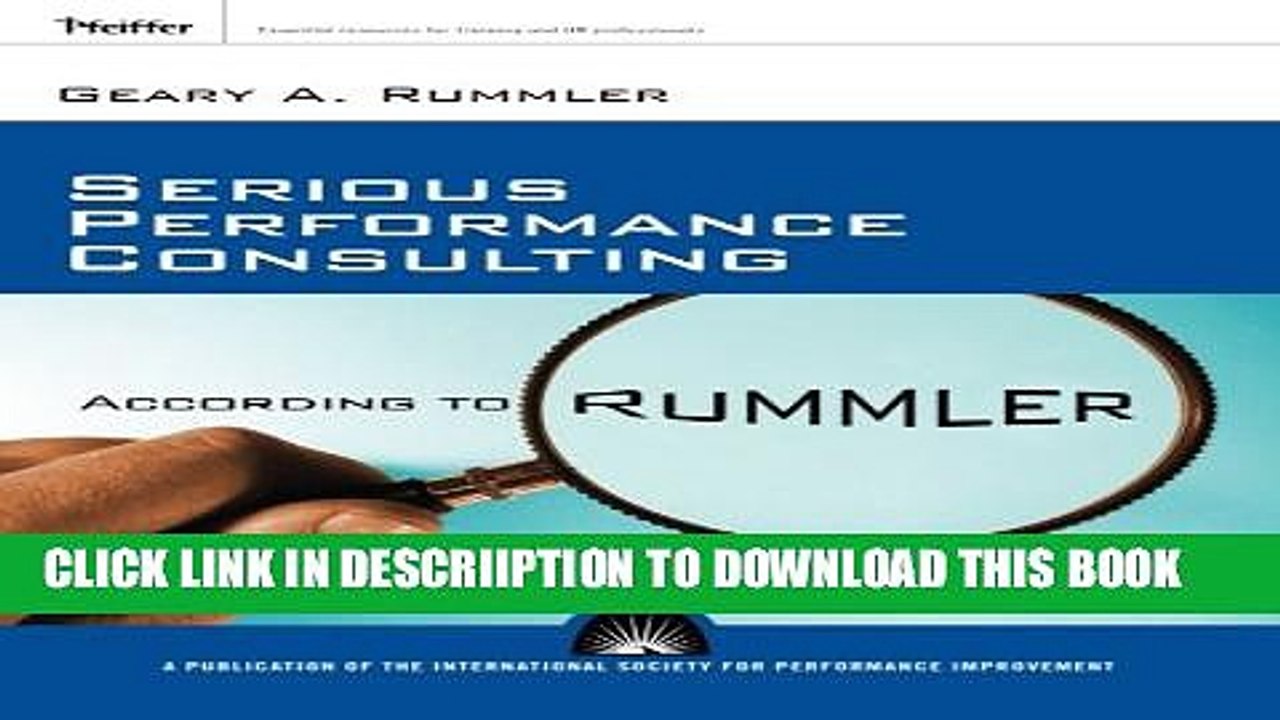 [PDF] Serious Performance Consulting According to Rummler Full Online
