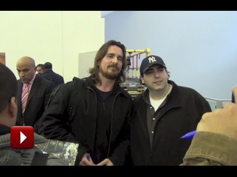 'Batman' Christian Bale Greets Fans And Clicks Selfies at NYC Airport