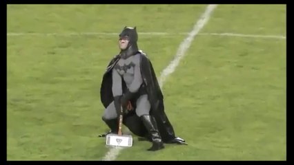 Batman And Other Superheroes Enter The Pitch Before Switchbacks vs LA Galaxy II