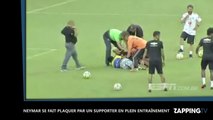 Neymar plaqué au sol par des fans en plein entraînement (Vidéo)