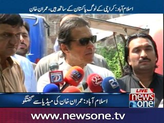 Imran Khan talks to media over his disqualification reference to ECP