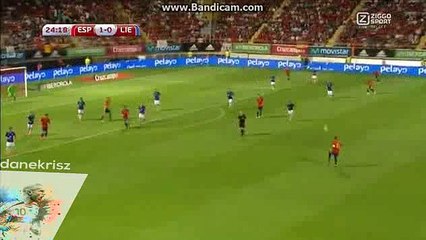 Diego Costa Amazing Shot Chance - Spain vs Liechtenstein - World Cup Qualification - 05/09/2016