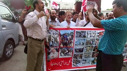 Kashmiri people protest against Indian government in Main Murree road Rawalpindi. Reporting by PCCNN Ch. Ilyas Sikandar