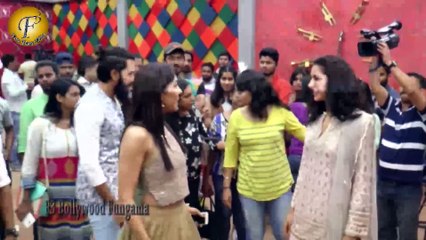 THE CAST OF BANJO ON THE SET OF THE VOICE FOR PROMOTION